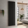 Riace Midnight Black Vertical Flat Designer Radiator 1800x544mm Single Panel 3607 BTU