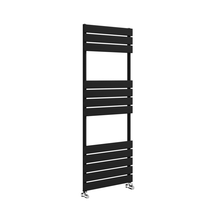 Riace Midnight Black Vertical Flat Towel Rail  1200x450mm Single Panel 1621 BTU