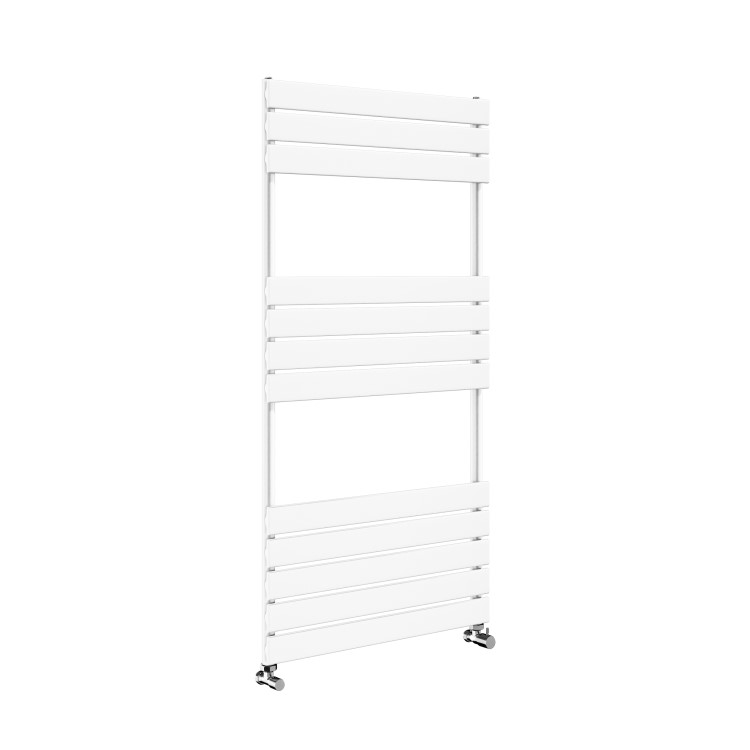 Riace White Vertical Flat Towel Rail  1200x600mm Single Panel 2034 BTU