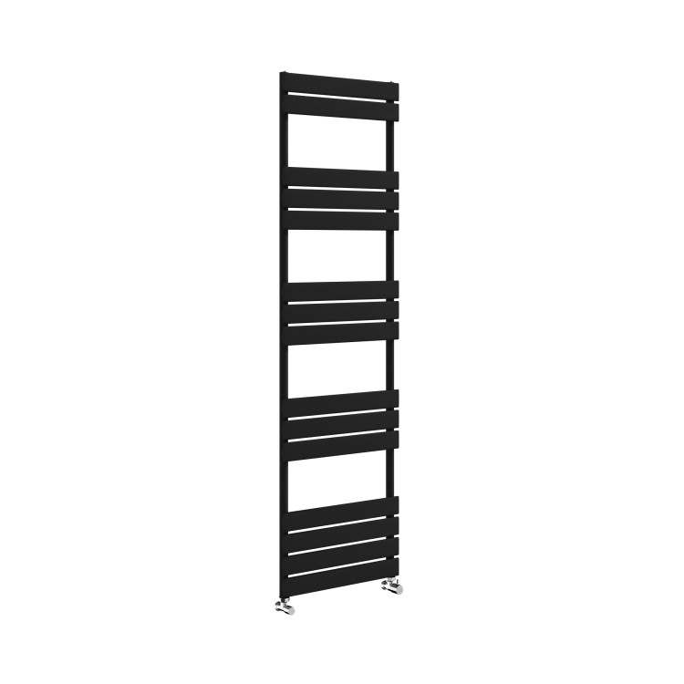 Riace Midnight Black Vertical Flat Towel Rail  1600x450mm Single Panel 2171 BTU