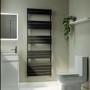 Riace Midnight Black Vertical Flat Towel Rail  1600x600mm Single Panel 2742 BTU