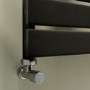 Riace Midnight Black Vertical Flat Towel Rail  1600x600mm Single Panel 2742 BTU