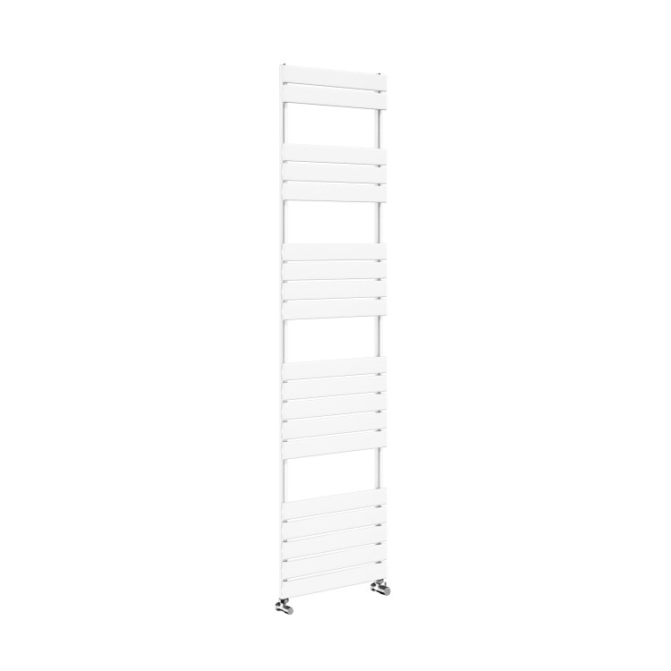 Riace White Vertical Flat Towel Rail 1800x450mm Single Panel 2471 BTU