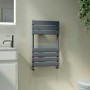 Riace Anthracite Vertical Flat Towel Radiator 650x400mm Single Panel 870 BTU