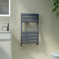 Riace Anthracite Vertical Flat Towel Rail  650x400mm Single Panel 870 BTU