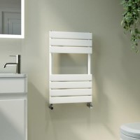 Riace White Vertical Flat Towel Rail  650x400mm Single Panel 870 BTU