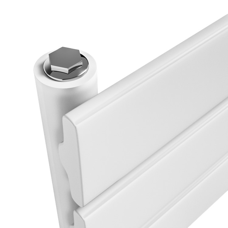 Riace White Vertical Flat Towel Rail  650x400mm Single Panel 870 BTU