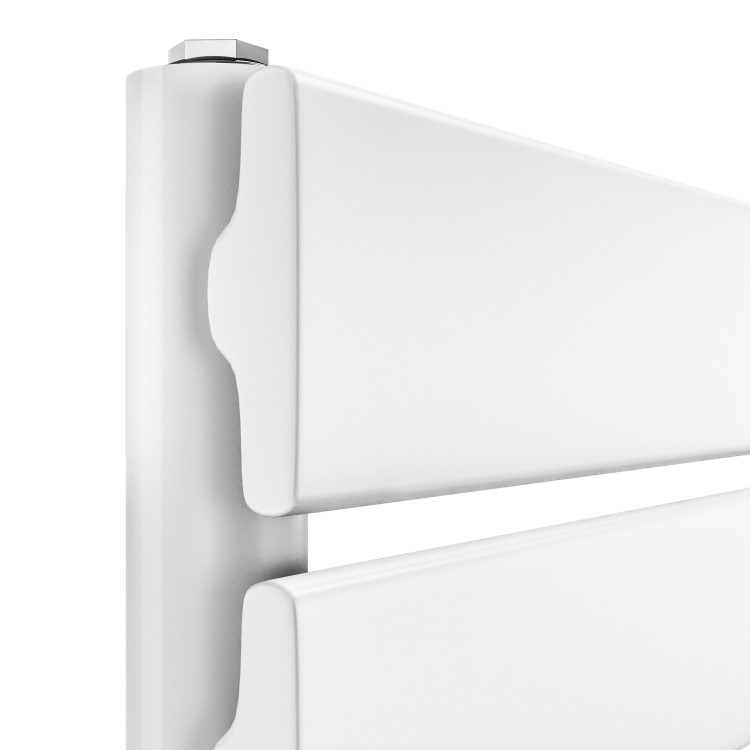 Riace White Vertical Flat Towel Rail  650x400mm Single Panel 870 BTU