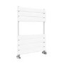 Riace White Vertical Flat Towel Rail  650x500mm Single Panel 1018 BTU