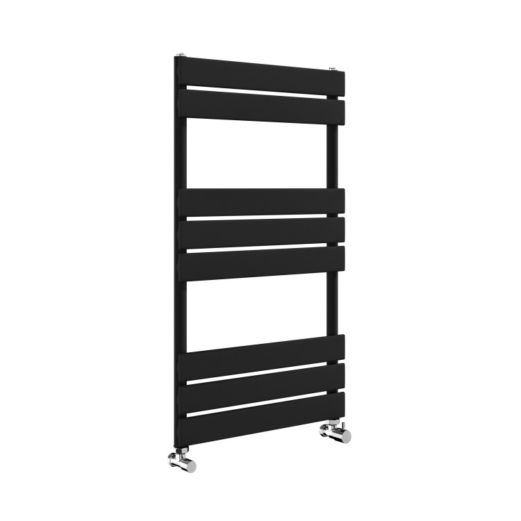 Riace Midnight Black Vertical Flat Towel Radiator 800x450mm Single Panel 1120 BTU