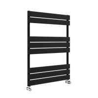 Riace Midnight Black Vertical Flat Towel Rail  800x600mm Single Panel 1406 BTU