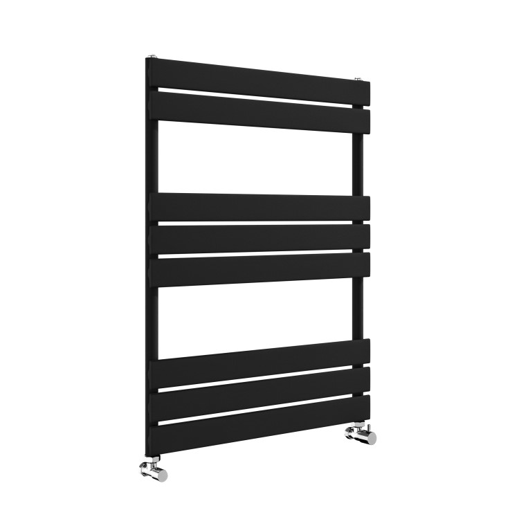 Riace Midnight Black Vertical Flat Towel Rail  800x600mm Single Panel 1406 BTU