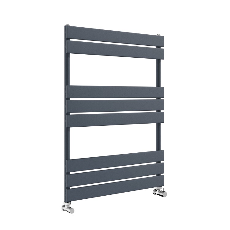 Riace Anthracite Vertical Flat Towel Rail  800x600mm Single Panel 1406 BTU