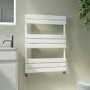 Riace White Vertical Flat Towel Rail  800x600mm Single Panel 1406 BTU