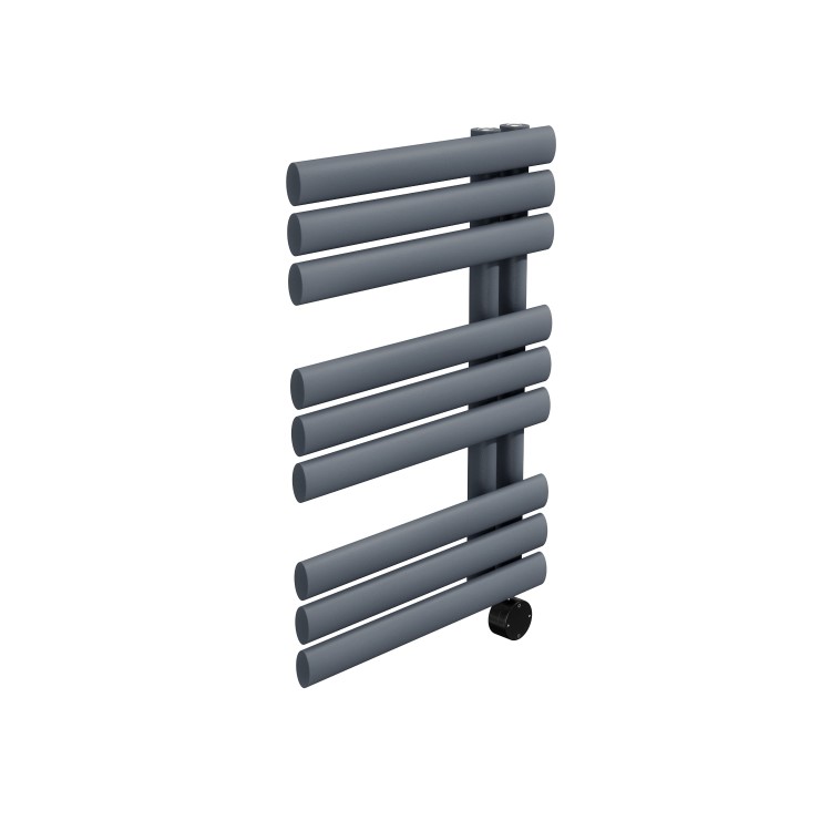 Anthracite Electric Towel Radiator 0.6kW with Wi-Fi Thermostat - H650xW450mm - IPX4 Bathroom Safe