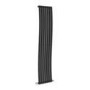 Onda Midnight Black Vertical Oval Waved  Designer Radiator 1800x413mm Single Panel 2926 BTU