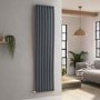 Onda Anthracite Vertical Oval Waved  Designer Radiator 1800x413mm Single Panel 2926 BTU