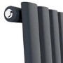 Onda Anthracite Vertical Oval Waved  Designer Radiator 1800x413mm Single Panel 2926 BTU