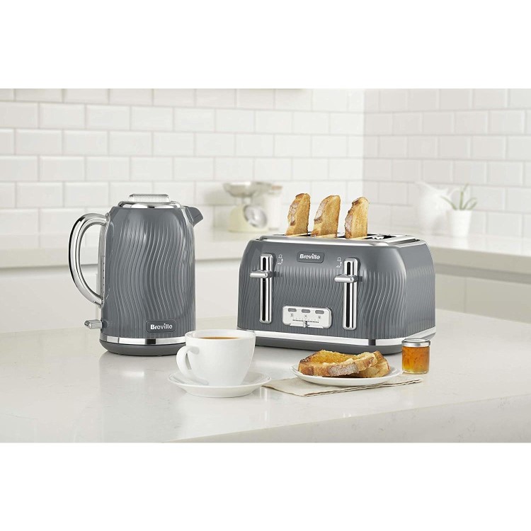 Breville VTT892 Flow 4 Slice Toaster - Grey