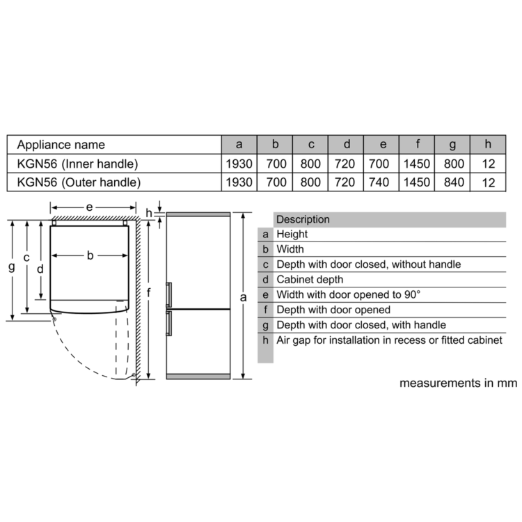 Bosch KGN56XL30 Serie 4 Freestanding Fridge Freezer With vitaFresh Drawer - Stainless Steel Look