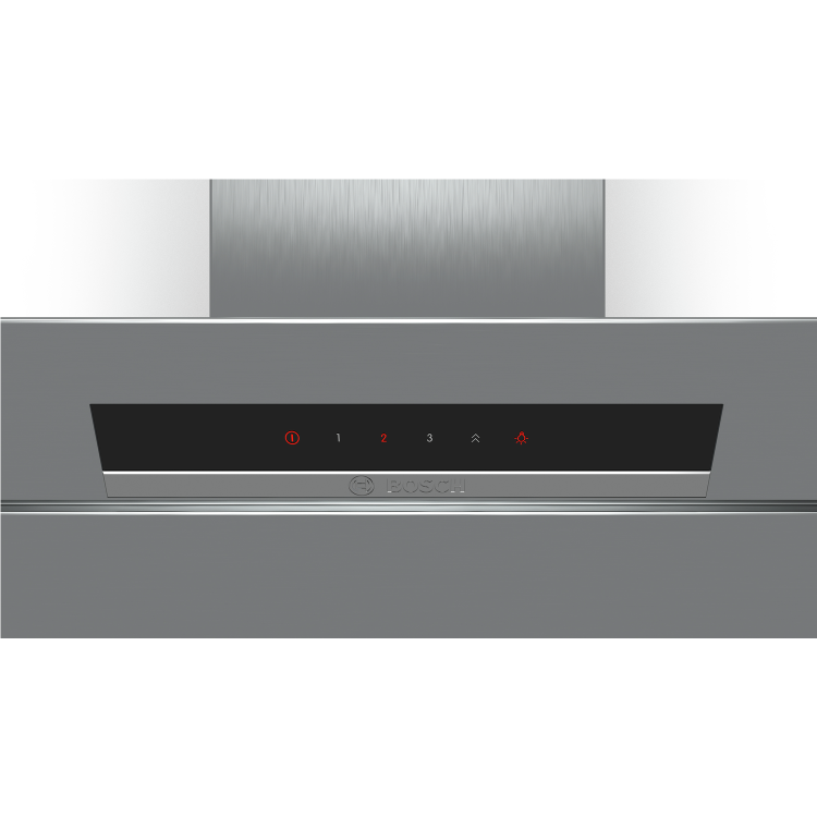 Bosch DWK87BM60B Touch Control 80cm Angled Cooker Hood - Stainless Steel And Black Glass