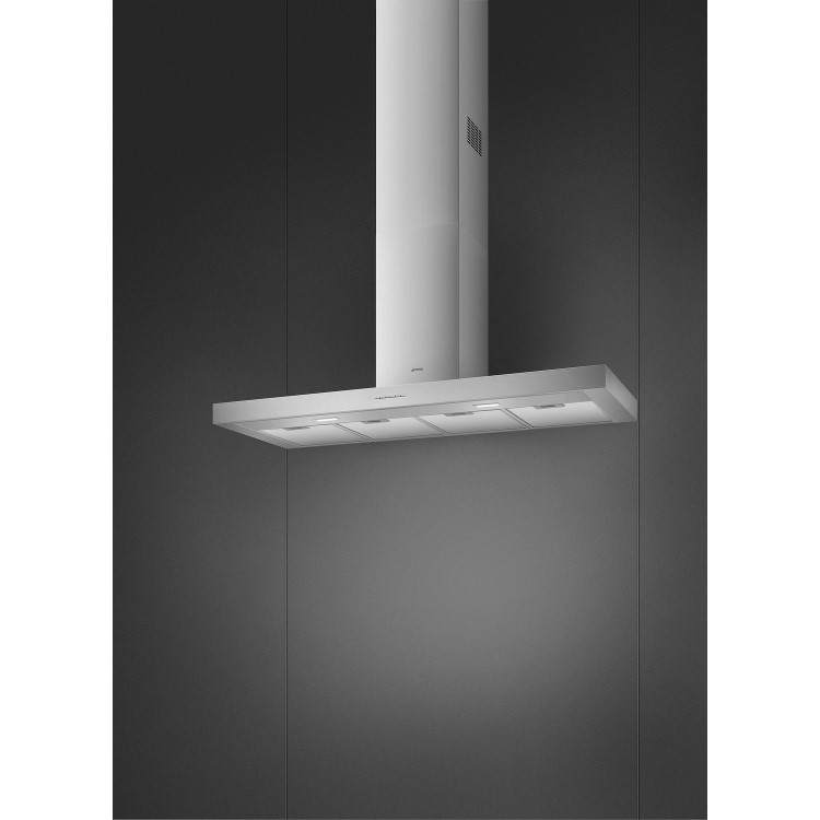 Smeg 120cm Flat Chimney Cooker Hood - Stainless Steel