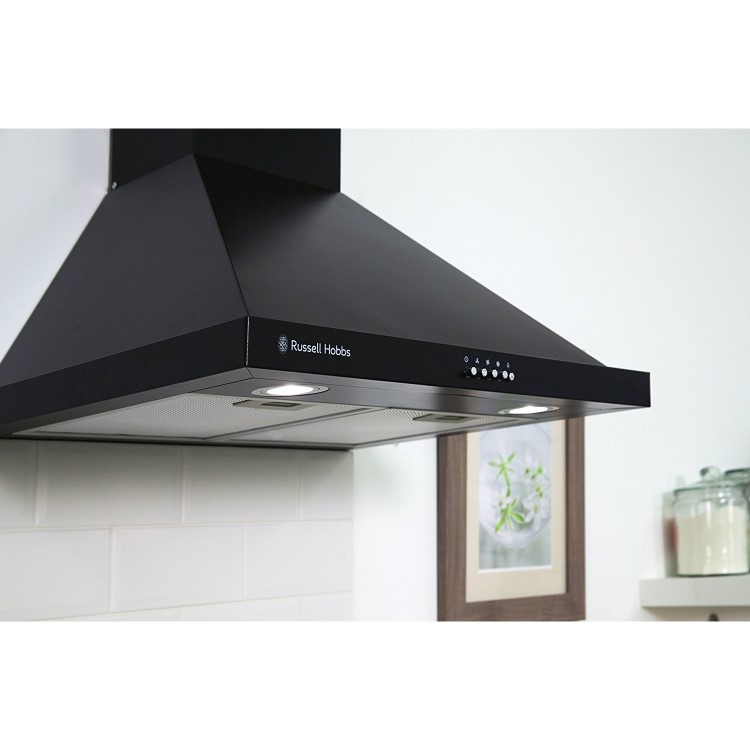 Russell Hobbs RHSCH601B 60cm Wide Black Chimney Cooker Hood 
