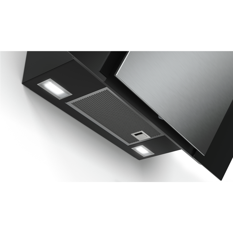 Bosch DWK87BM60B Touch Control 80cm Angled Cooker Hood - Stainless Steel And Black Glass