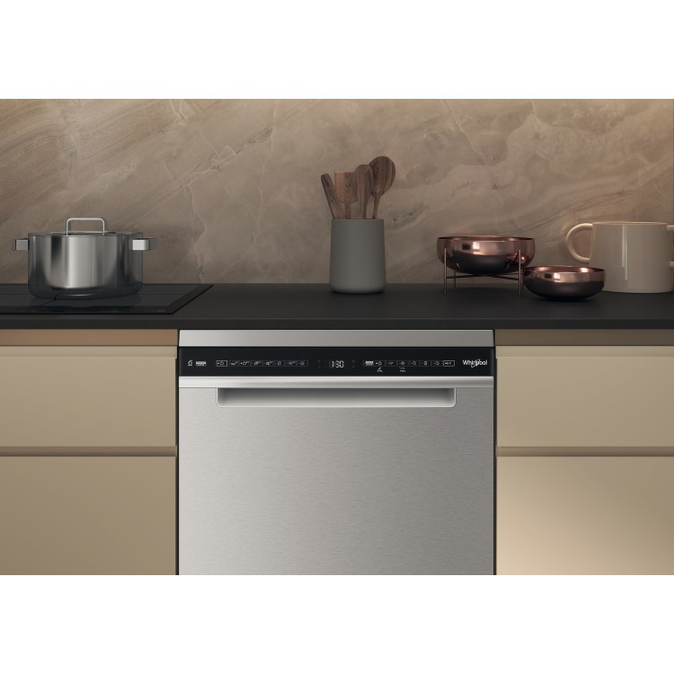 Whirlpool 6th Sense Freestanding Dishwasher - B-Rated, Stainless Steel