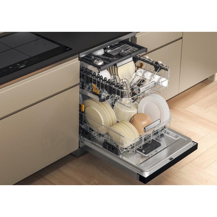 Whirlpool 6th Sense Freestanding Dishwasher - B-Rated, Stainless Steel