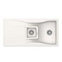 1.5 Bowl Inset White Granite Kitchen Sink with Reversible Drainer - Rangemaster Schock Waterfall D-150