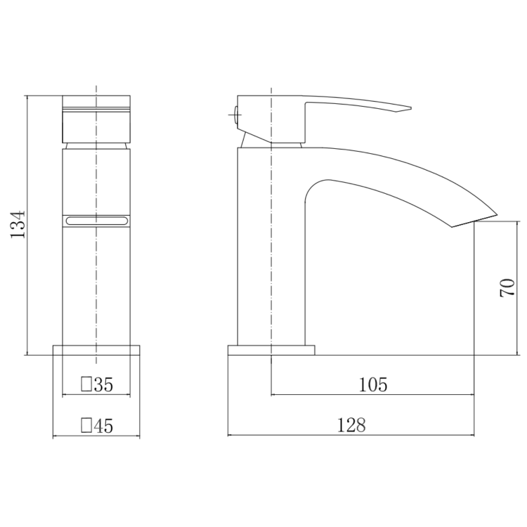 Brushed Brass Cloakroom Mono Basin Mixer Tap - Wave