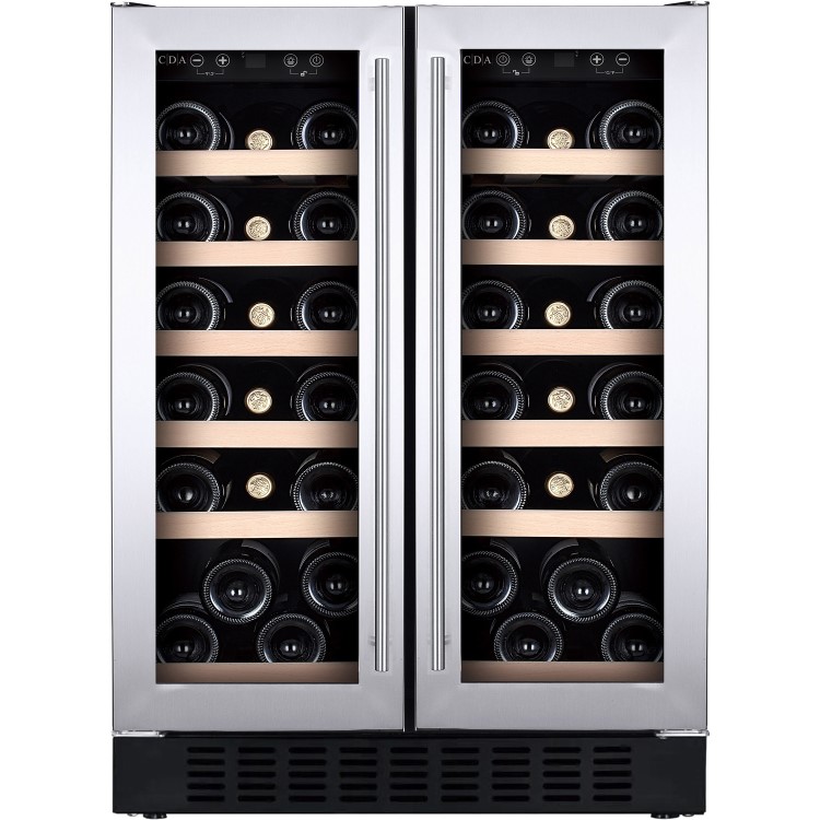 Refurbished CDA wccfo622ss Freestanding 38 Bottle Under Counter Dual Zone Wine Cooler Stainless Steel