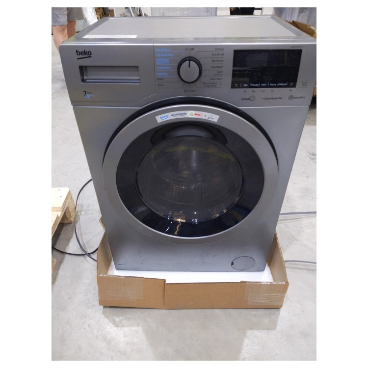 Refurbished Beko WDER7440421S Freestanding 7/4KG 1400 Spin Washer Dryer Silver