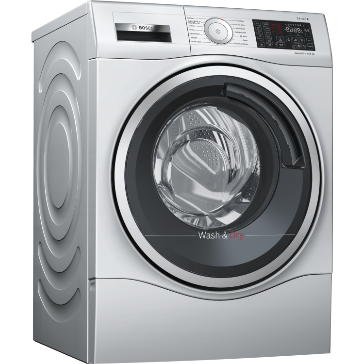 Refurbished Bosch Series 6 WDU28568GB Freestanding 10/6KG 1400 Spin Washer Dryer Silver