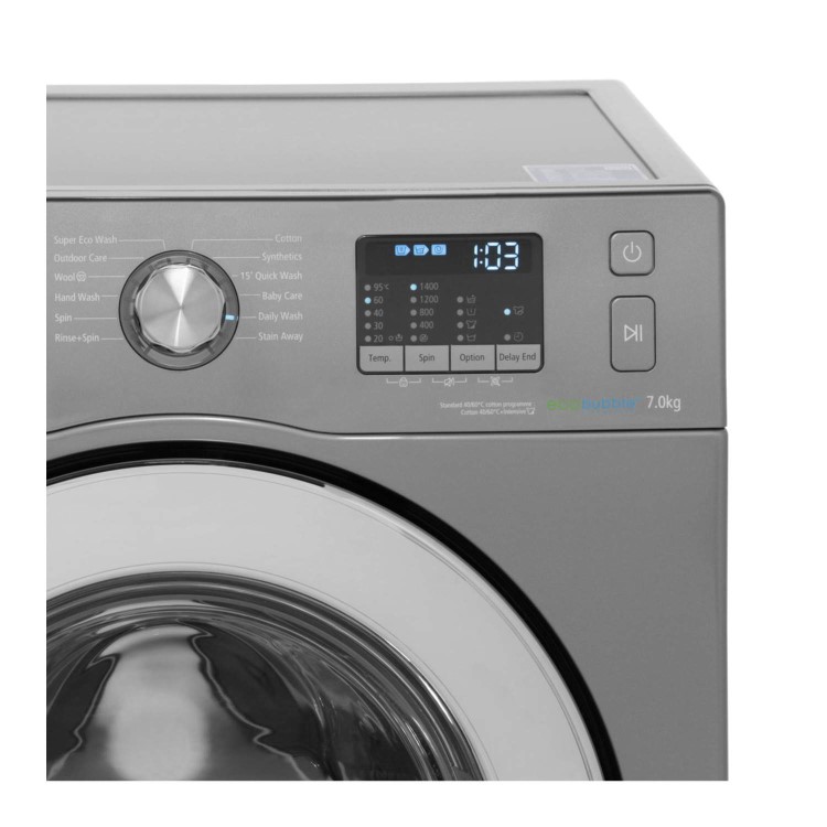 Samsung WF70F5E2W4X EcoBubble 7kg 1400rpm Freestanding Washing Machine Graphite Grey