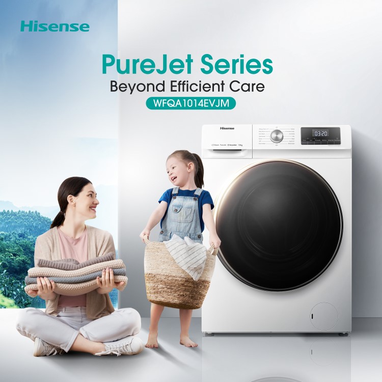 Hisense 10kg 1400rpm Washing Machine - White