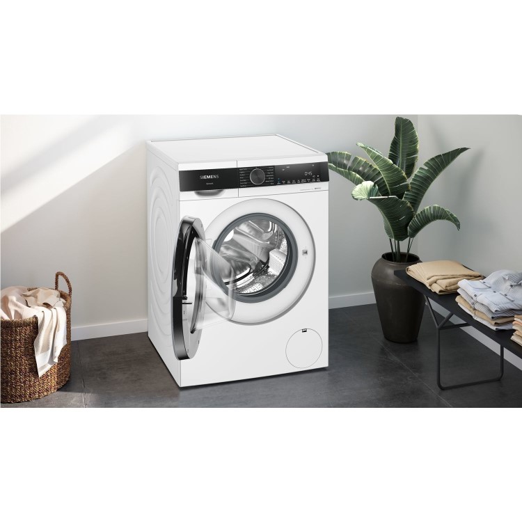 Refurbished Siemens WG44G290GB Freestanding 9KG 1400 Spin Washing Machine White w/ Black Door