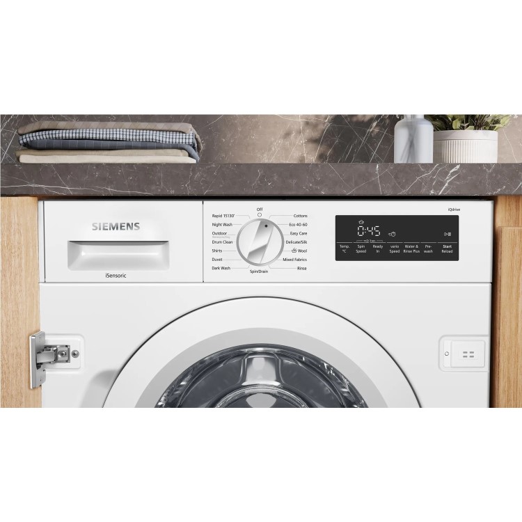 Siemens iQ700 8kg 1400rpm Integrated Washing Machine - White