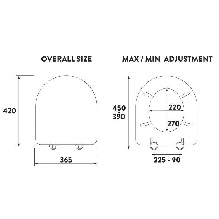 Croydex Eyre D Shape Flexi-Fit Soft Close Toilet Seat with Quick Release