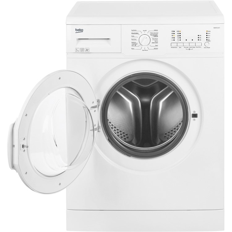 Beko WM5122W Slim Depth 5kg 1200rpm Freestanding Washing Machine White