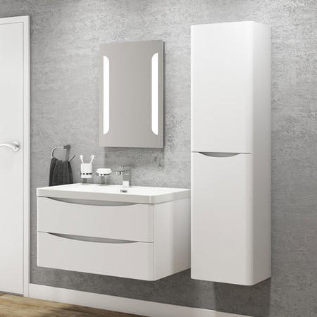 White Wall Hung Bathroom Vanity Unit Basin 600mm Wide