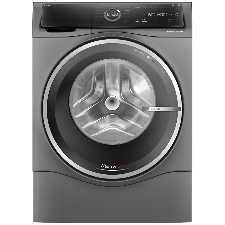 Bosch Series 8 i-Dos 10.5kg Wash 6kg Dry 1400rpm Washer Dryer - Grey