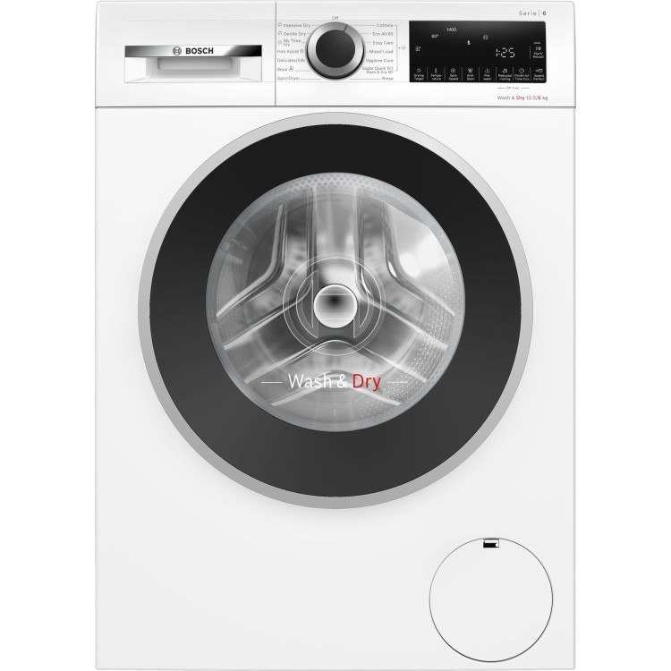 Refurbished Bosch Series 6 WNG25401GB Freestanding 10.5/6KG 1400 Spin Washer Dryer White