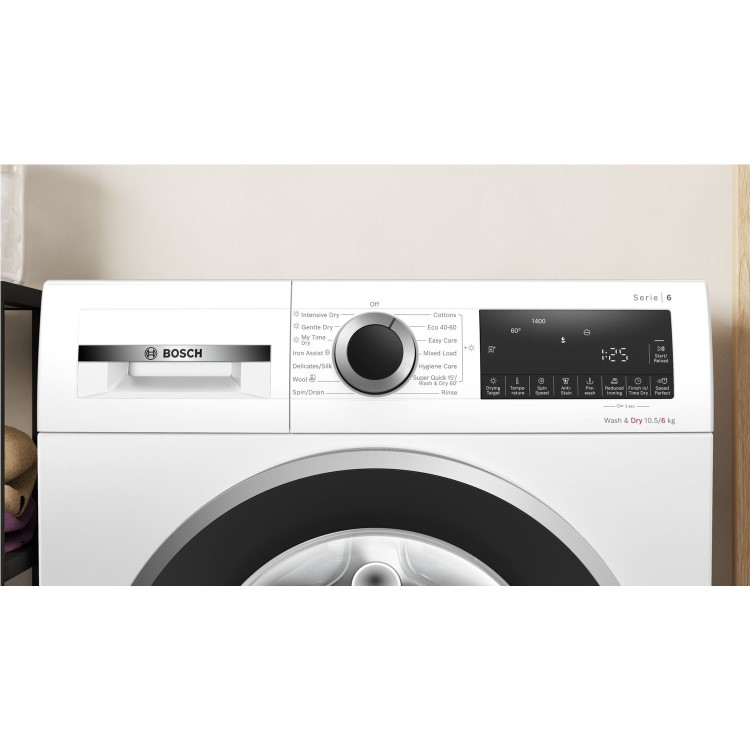 Refurbished Bosch Series 6 WNG25401GB Freestanding 10.5/6KG 1400 Spin Washer Dryer White