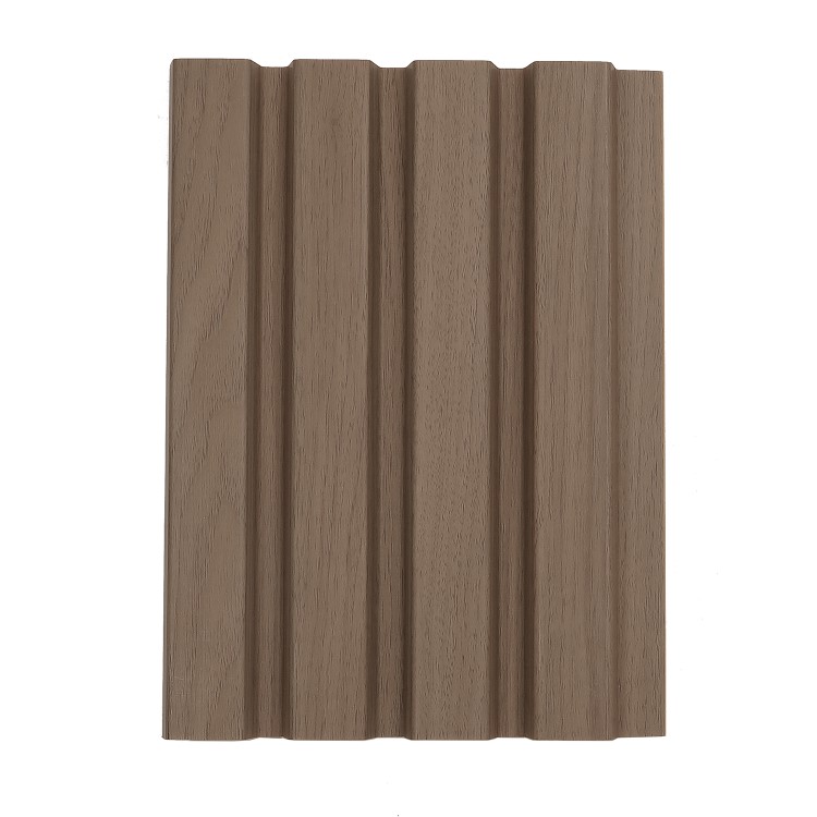 Waterproof Walnut Slatted Wall Panel End Cap Grooved