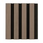 Waterproof Walnut & Black Slatted Wall Panel End Cap Tonged