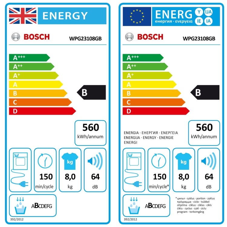 Bosch Series 6 8kg Condenser Tumble Dryer - White