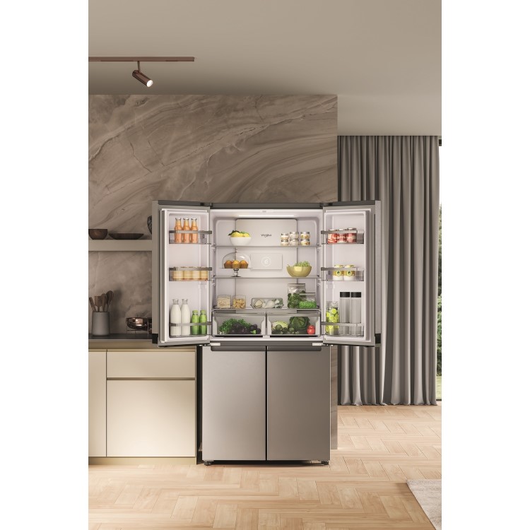 Whirlpool 594 Litre Four Door American Fridge Freezer - Stainless Steel