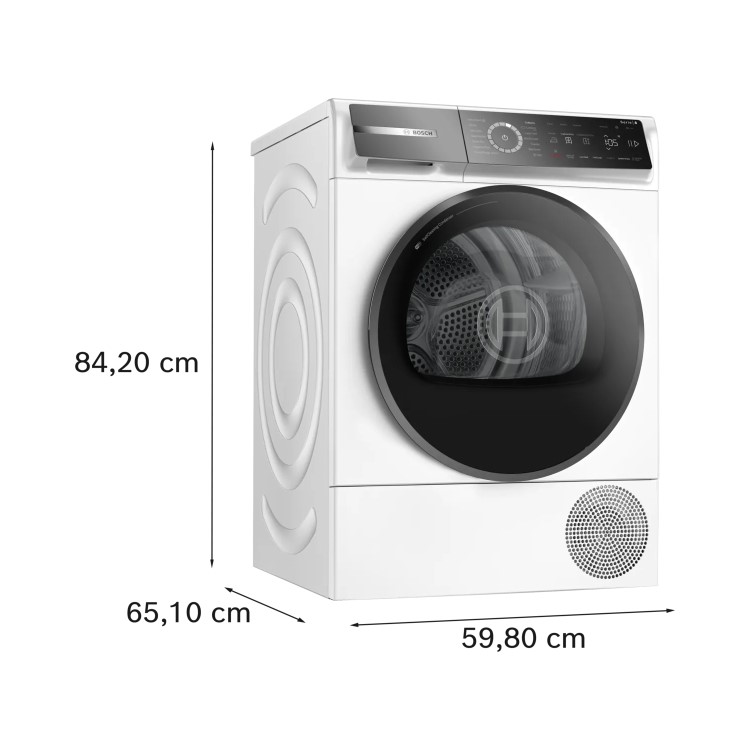 Bosch Series 8 9kg Heat Pump Tumble Dryer - White